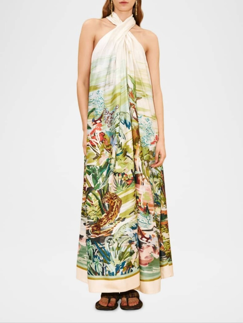 Alemais Jungle Boogie Silk Twill Maxi Dress